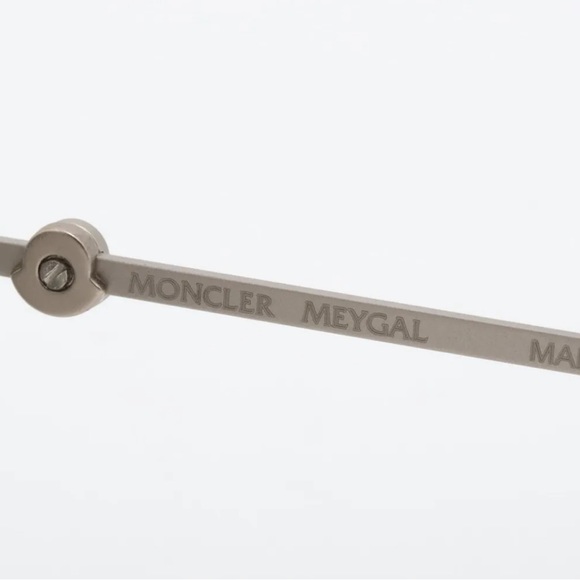 Moncler Meygal Sunglasses Gray Frame With Silver Metal Arms - Picture 3 of 5